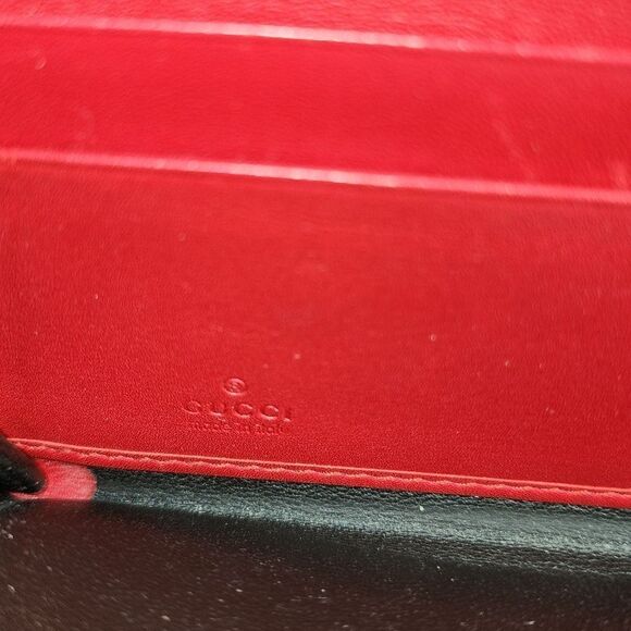 GUCCI GG PATENT LEATHER Microguccissima  LONG WALLET Authentic IN RED - Picture 9 of 17